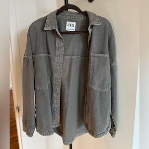 Gray Zara Jean jacket
